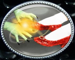 Wizard of Oz Belt Buckle – Ruby Slippers Handmade Oval Buckle – 250