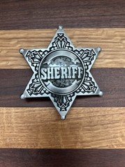 Pewter Sheriff Cop Star Badge Belt Buckle