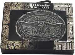 Montana Silversmiths Longhorn Collection Western Attitude Belt Buckle