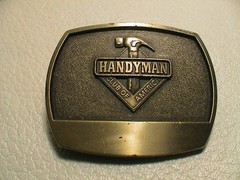 HANDYMAN CLUB OF AMERICA MEMBER TOOL SHOP HAMMER CARPENTER MENS BELT BUCKLE
