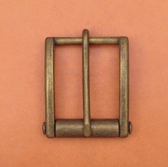 Novelty Mens Antique Brass Single Prong Pin Metal Roller Belt Buckle 1-1/2&Prime;
