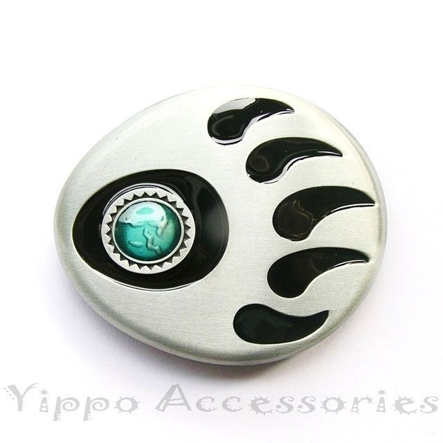 Bear Claw Paw Print Enamel Western Metal Fashion Belt Buckle