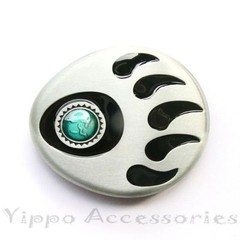 Bear Claw Paw Print Enamel Western Metal Fashion Belt Buckle