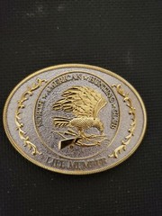 *NOS* GREAT **NORTH AMERICAN HUNTING CLUB** LIFE MEMBER BELT BUCKLE