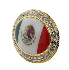 Mexico Flag Belt Buckle Mexican National Day May 5th Gift Soccer Team Iced Style
