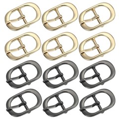 12 Pcs 0.7&Prime; Single Prong Metal Roller Pin Belt Buckles Light Gold/Black