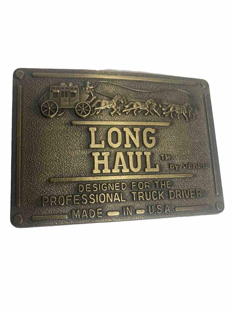 Vintage Long Haul By Jonbil Professional Truck Driver Belt Buckle Made In U.S.A,