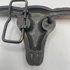Vtg 1970s Large Ox Bull Longhorn Skull Western Cowboy Biker Brass Belt Buckle