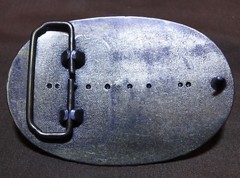 Belt Buckle – MID AM – USA Map – Leather Insert – 3.75 »x2.5 » – 1C