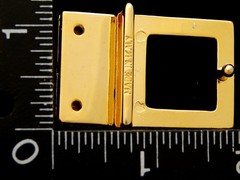 LL12153 *NOS* VINTAGE ***CUT-OUT SQUARE DESIGN*** BLACK INLAY BELT BUCKLE