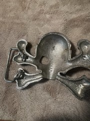 Men&rsquo;s Skull & Crossbones Western Metal Belt Buckle, Silver Tone, 1.5 in