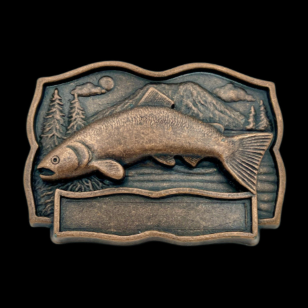 Fish Belt Buckle Fishing Sport Anglers Engravable Fishermen Buckles