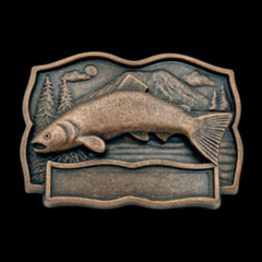 Fish Belt Buckle Fishing Sport Anglers Engravable Fishermen Buckles