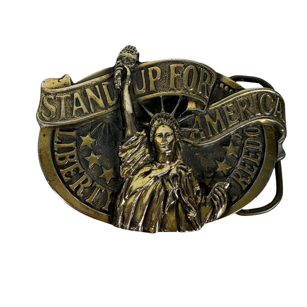 Vintage 1984 The Great American Buckle Co Statue of Liberty Belt Buckle USA 1604