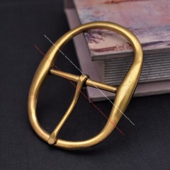 MEN HUGE LONG BRASS PLATED CENTER BAR LEATHERCRAFT BELT BUCKLE REPLACEMENT 50MM