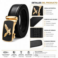 Men&rsquo;s Eagle Ratchet Belt Automatic Buckle Ajustable Dress Casual Belt Black