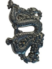 DRAGON FIRE FLAME BREATHING SOLID BRASS CHROME PLATED BARON BELT BUCKLE 1981