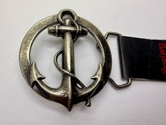 Round Openwork Anchor with Wrapped Rope Nautical Theme Body Rage Belt Buckle