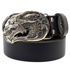 German silver belt buckle Jormungands Head, Scandinavian Dragon, Jörmungandr