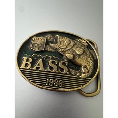 Vintage 1986 B.A.S.S. Member Belt Buckle Great American Buckle Co Fishing Brass