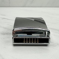 Black Silver Tone Diagonal Stripe Ratchet Belt Buckle