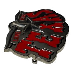 Lone Star State Texas Bull Horns Longhorn Red Letter Belt Buckle Western Country