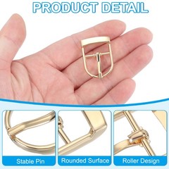 16Pcs 0.8&Prime; Single Prong Belt Buckle Metal Roller Buckle Silver/Light Gold