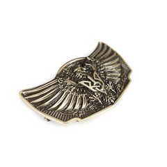 Geman silver buckle Eagle with sword, heraldic eagle, winged heraldry falcon