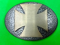 Maltese Iron Cross Religious Gothic Punk Vibe Textured Metal Belt Buckle