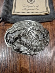 1986 ROCKY MOUNTAINS COMMEMORATIVE BELT BUCKLE ~GREAT OUTDOORS~ #2454/2500