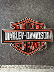 Harley-Davidson Belt Buckle Orange, Black, White Metal