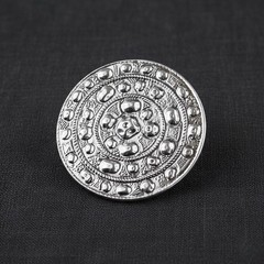 Round Amulet Belt Buckle Medieval Style Metal Antique Brass Look
