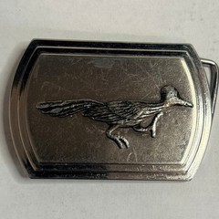 Vintage Rare Road Runner Pewter Belt Buckle Silver Tone 3&Prime; Wide