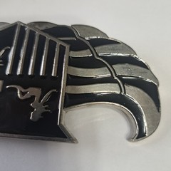 TRUCKER GIRL CREST BELT BUCKLE With BOTTLE OPENER METAL