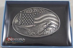 Nocona God Bless America Buckle American Flag Belt Buckle 37016