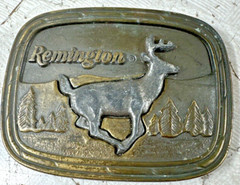 Vintage 1979 Remington Arms Whitetail Deer Belt Buckle Sid Bell Buck E1/3