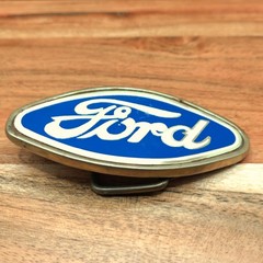 70s Western Baron Ford Car Truck Logo Solid Brass Belt Buckle