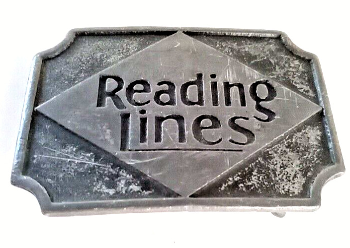 Reading Lines RR Buckle « Finest Antique Finish » Approx. 3¼ »x 2¼ » Pewter Vintage