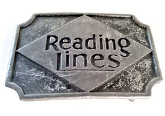 Reading Lines RR Buckle « Finest Antique Finish » Approx. 3¼ »x 2¼ » Pewter Vintage