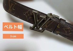Louis Vuitton Pre-Owned Belt Monogram 3Cm Width Length 102 Buckle 5Cm