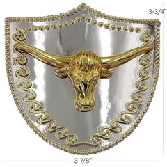Oversize BIG BULL HEAD SHIELD Belt Buckle Silver GOLD Western Cowboy Large ov67