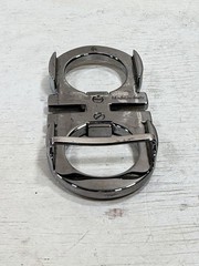 Ferragamo Gancini Silver Double Ring Belt Buckle Made in Italy Buckle Only