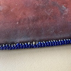 Vintage Hand Made Native American Tribal Leather Back Seed Bead Belt Buckle