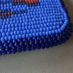 Vintage Hand Made Native American Tribal Leather Back Seed Bead Belt Buckle