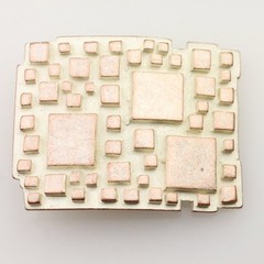 Rose Mother of Pearl Belt Buckle With Square 3D Pattern In Modern Style