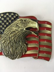 American Flag Belt Buckle with Bald Eagle Belt Buckles USA Mens Belt Buckles