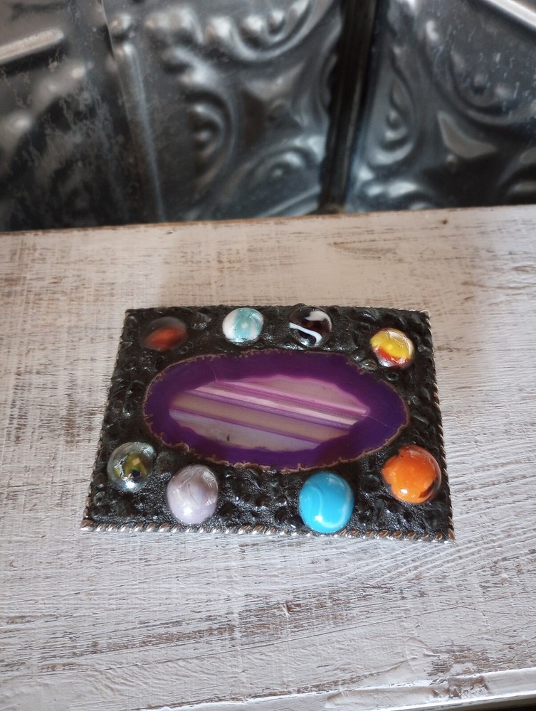 Agate Rock Marble Accent Futuristic Art Aesthetic Contemporary Belt Buckle Y2K