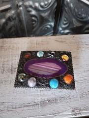 Agate Rock Marble Accent Futuristic Art Aesthetic Contemporary Belt Buckle Y2K