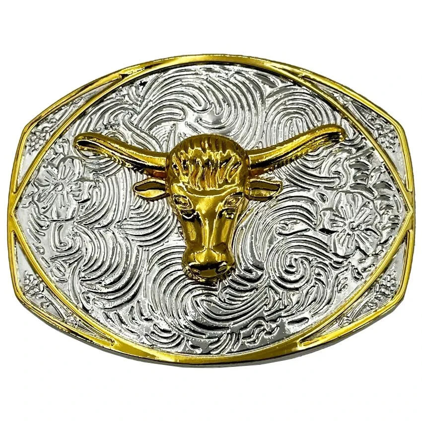 Oversize BIG BULL HEAD Belt Buckle Silver GOLD Western Cowboy Large ov39