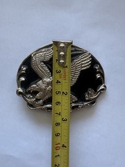 Metal Black And Silver Toned Eagle Belt Buckle